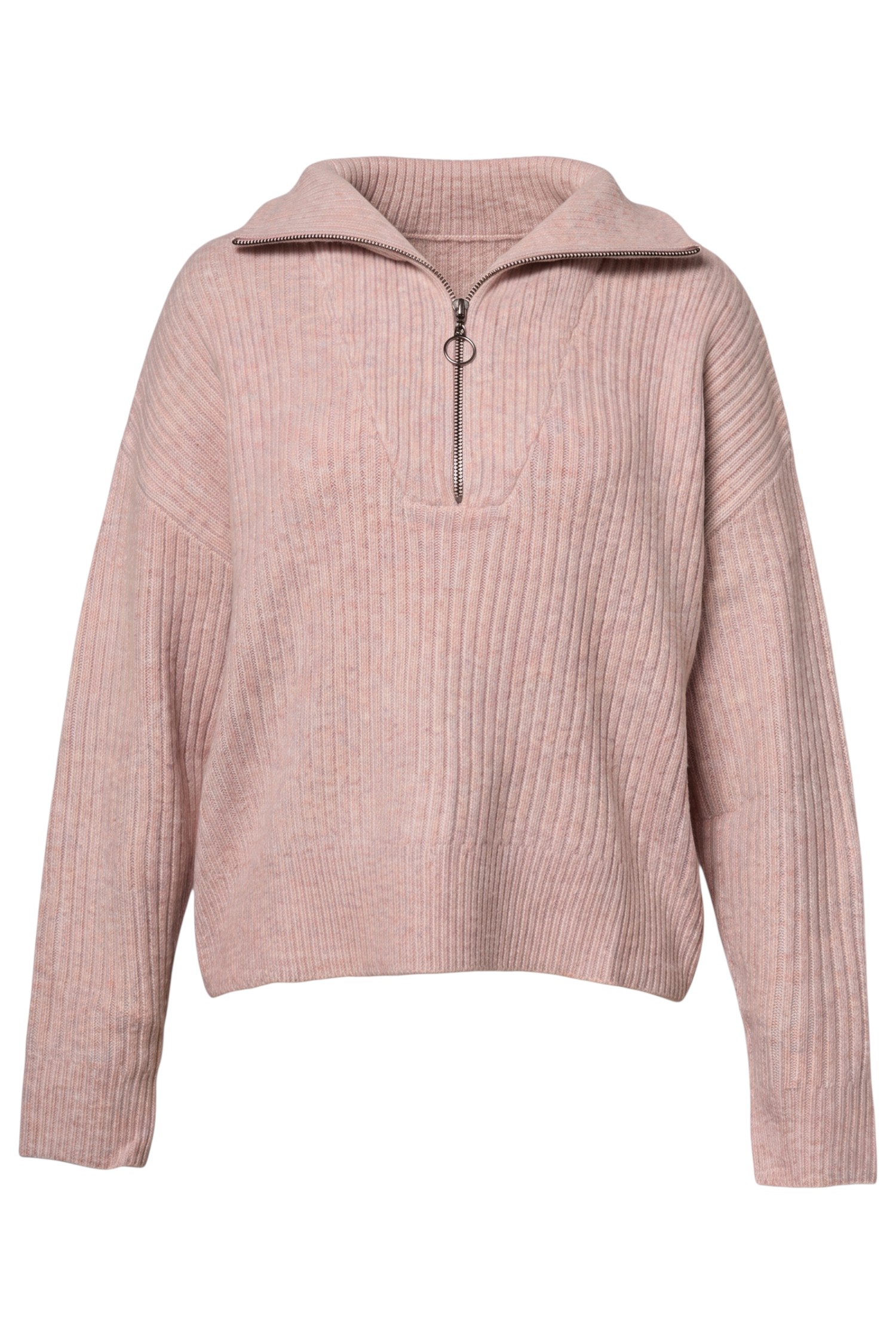 Half Zip Ribbed Sweater