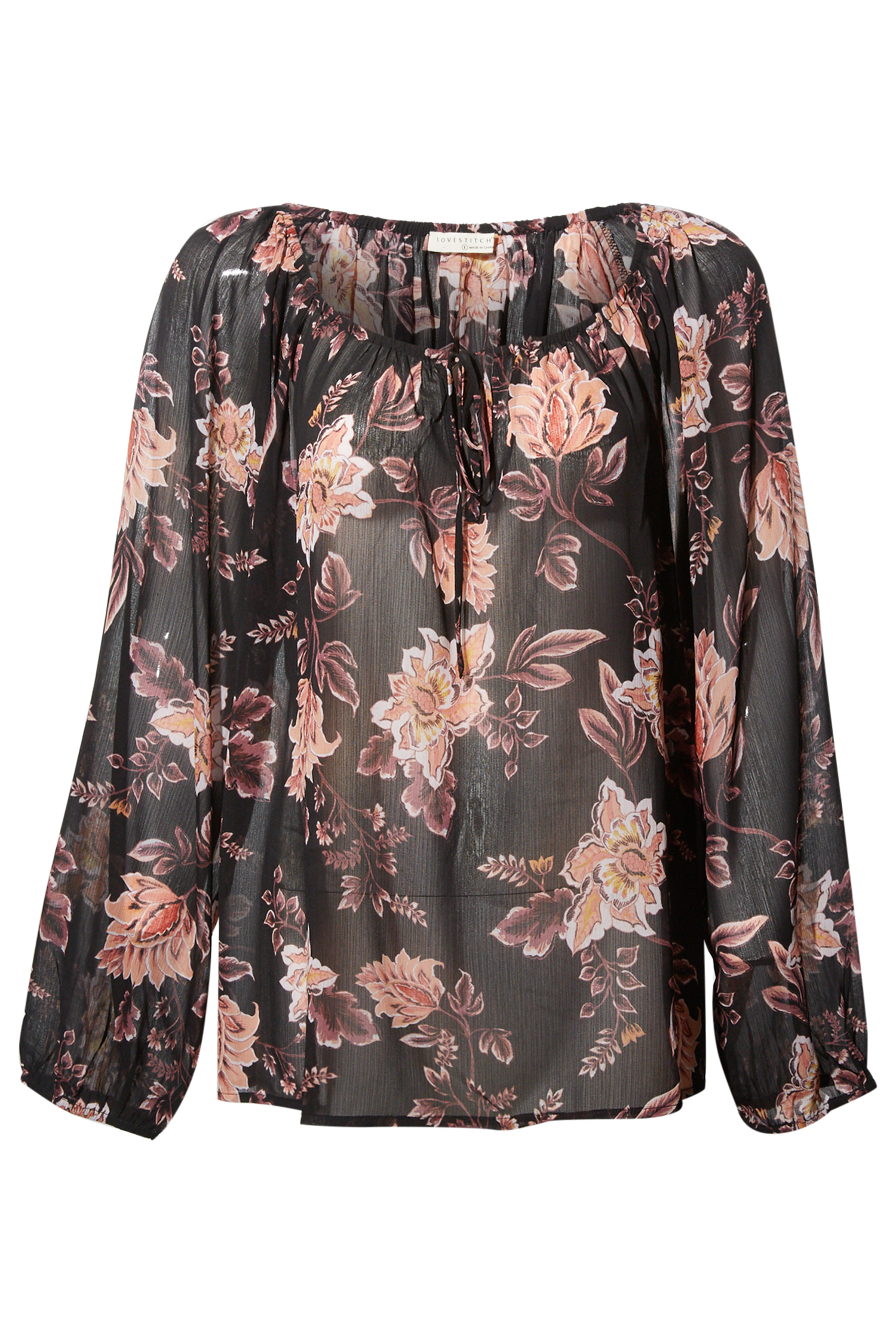 Floral Tie Front Blouse