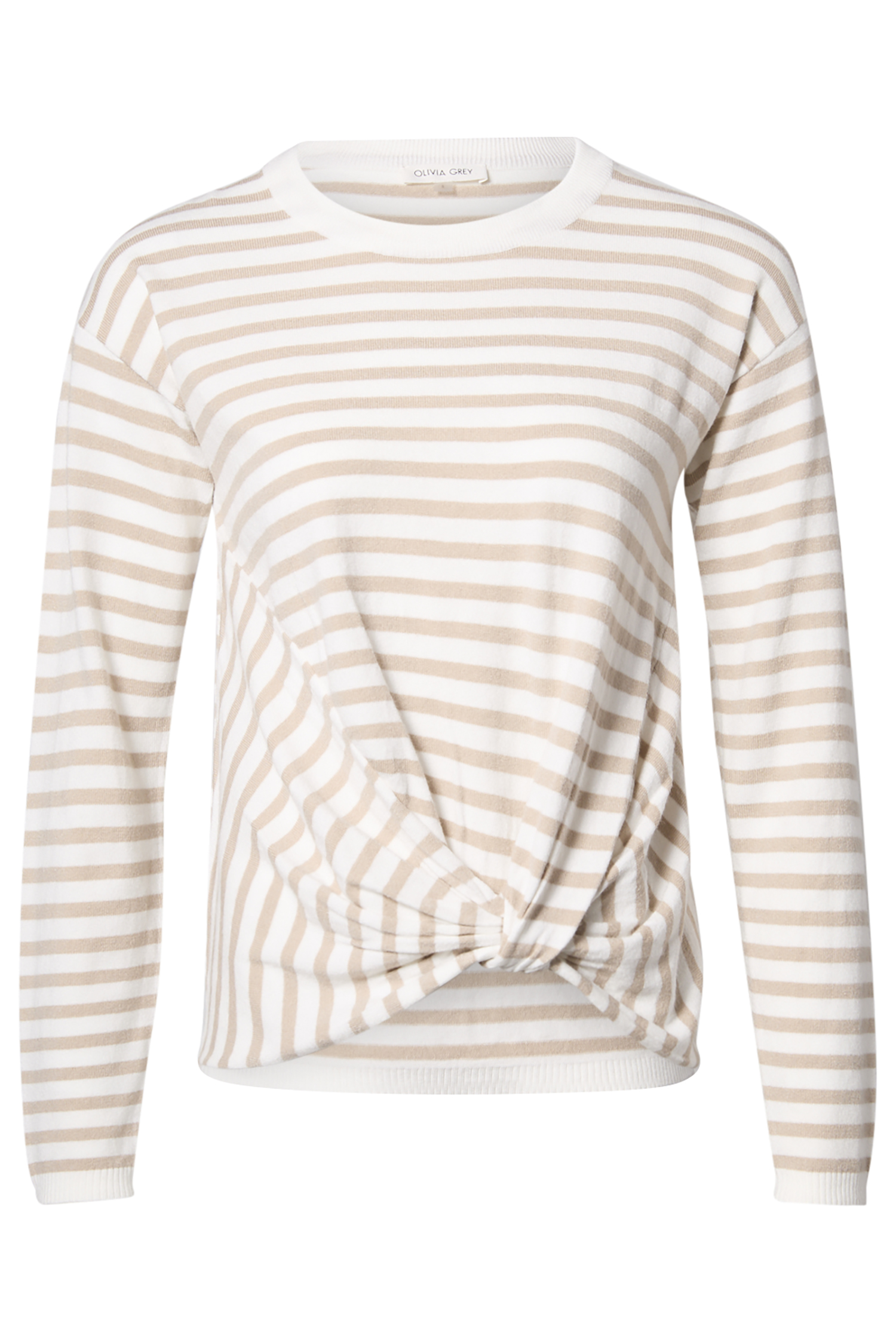 Striped Front Knot Long Sleeve