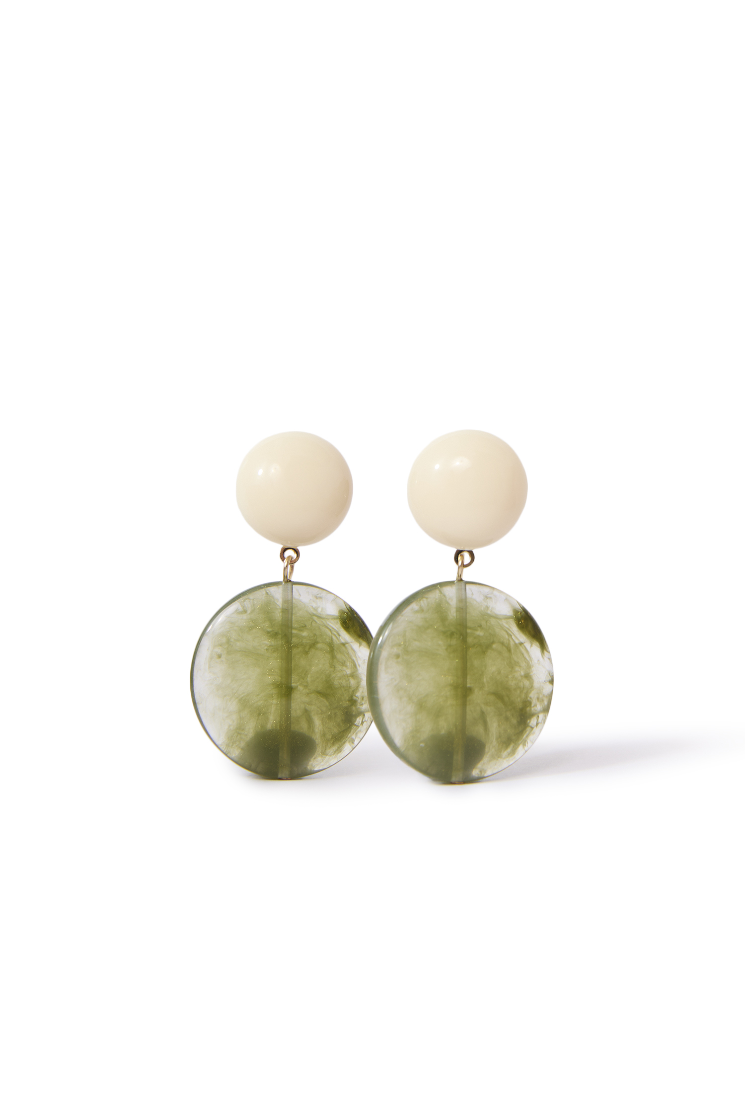 Olive aura drop earrings