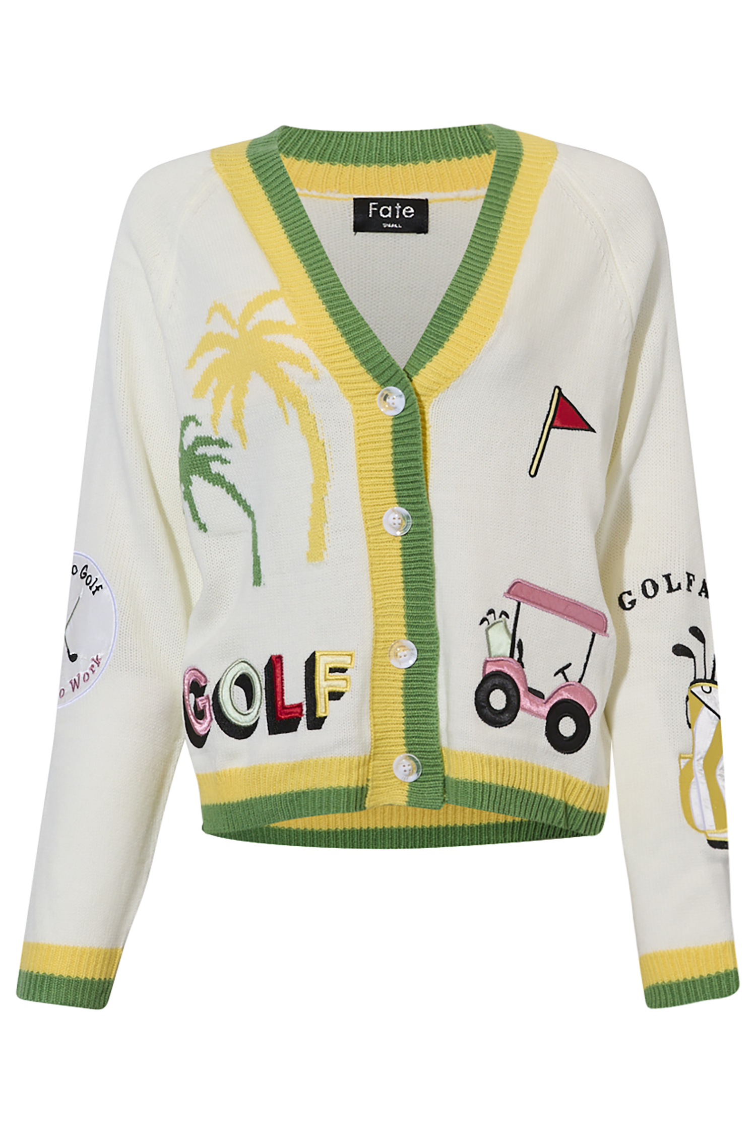 Embroidered Golf Cardigan