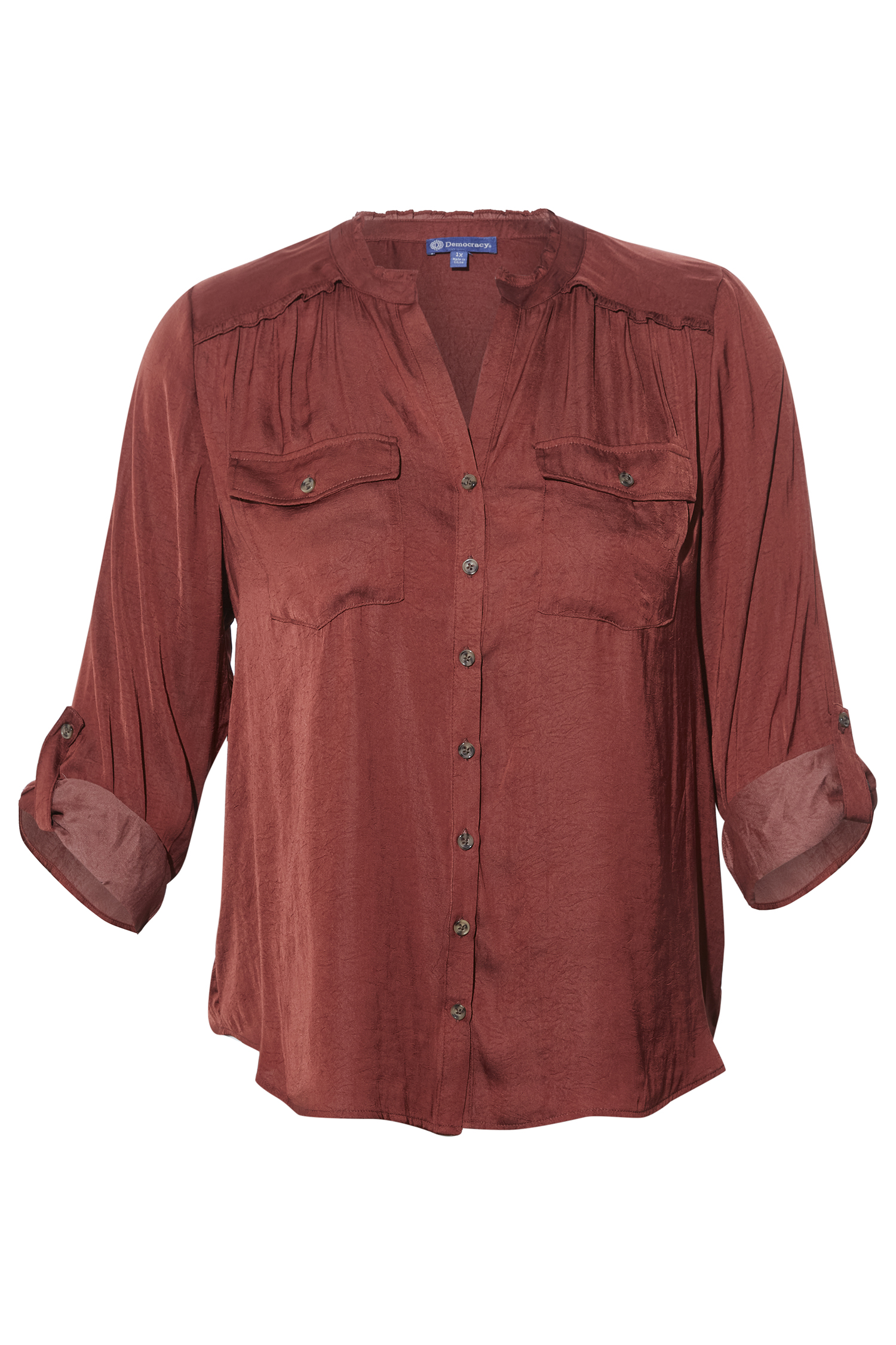 Democracy Button Down Top