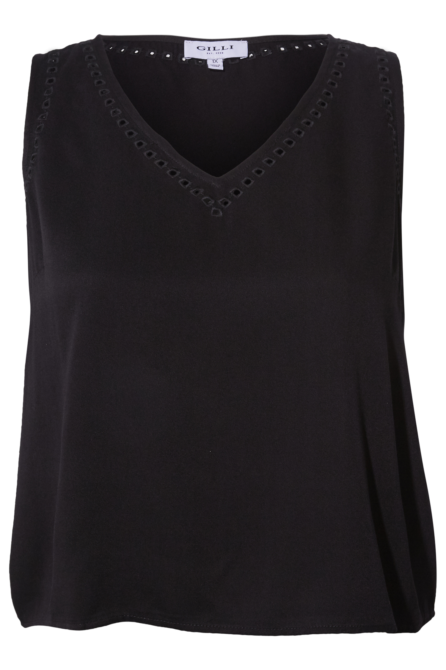 Sleeveless Eyelet Embroidery Top