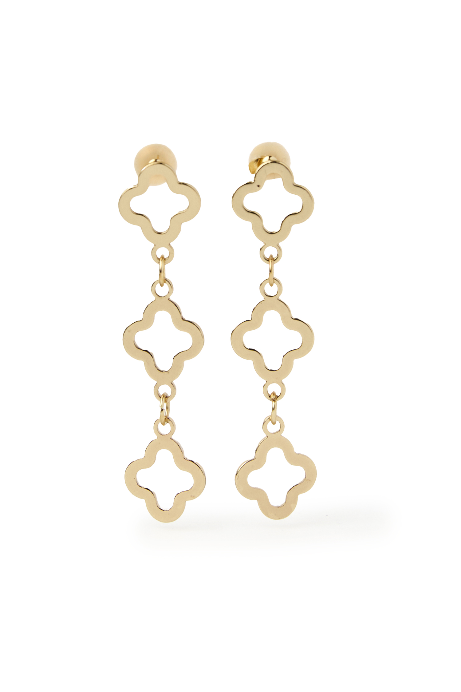 3-Clover Shaped Drop Earrings