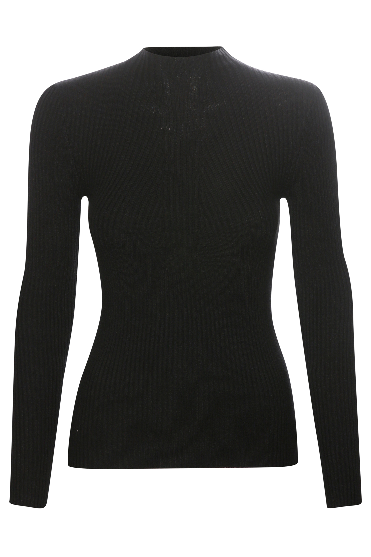Mock Neck Ribbed Long Sleeve Top