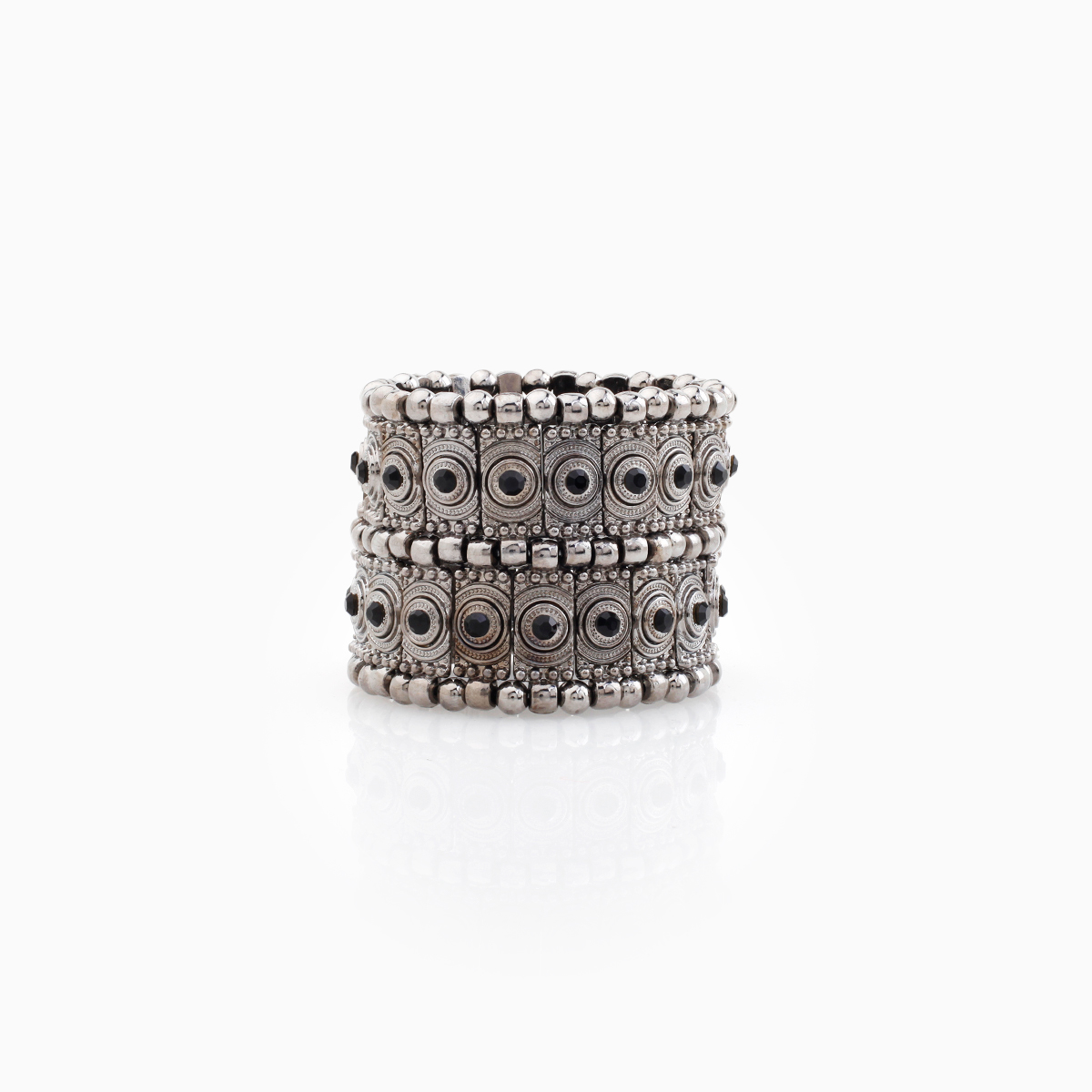 Caviar Stretch Bracelet in Gunmetal | DAILYLOOK