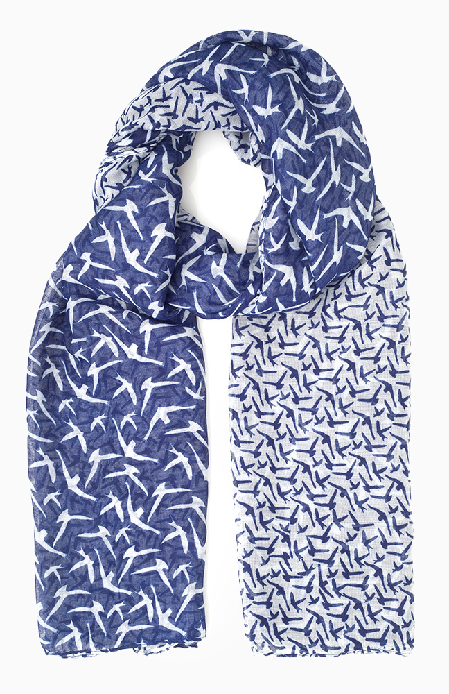 Flock of Birds Scarf in Blue | DAILYLOOK