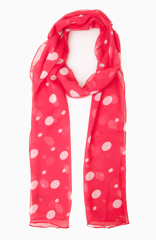 Polka Dot Scarf in Coral | DAILYLOOK