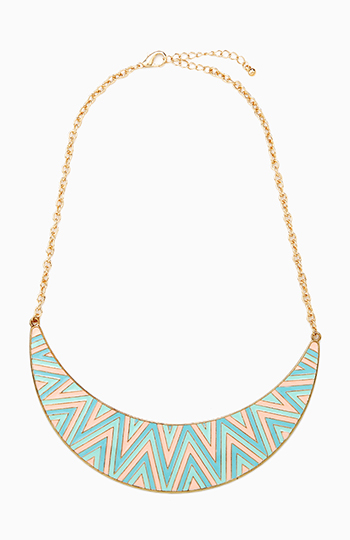 Zig-Zag Plate Necklace Slide 1