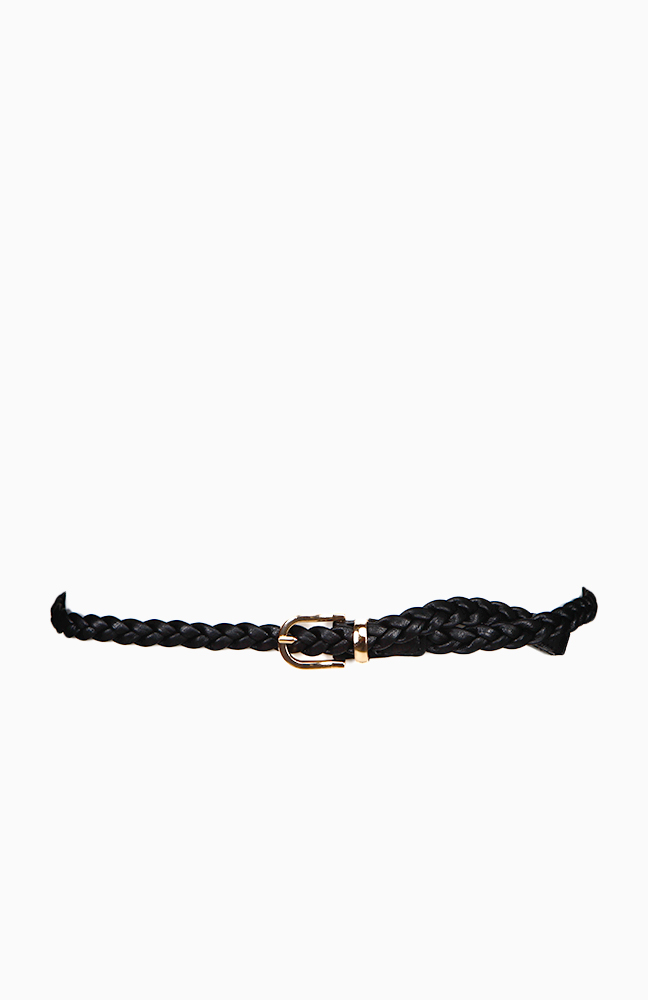 Braided Faux Leather Belt in Black | DAILYLOOK