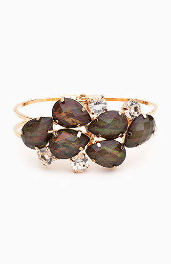 Iridescent Stone Cuff Bracelet Slide 1