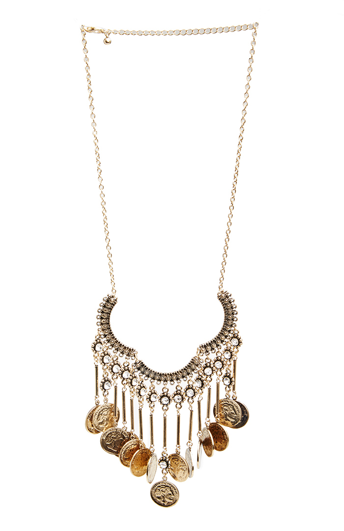 DAILYLOOK Coin Chandelier Necklace in Gold | DAILYLOOK