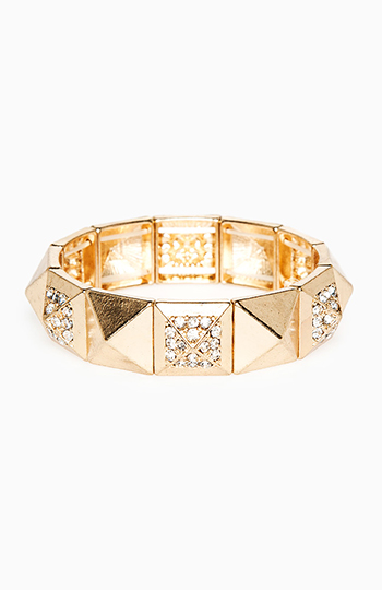 Alternating Studded Stretch Bracelet Slide 1