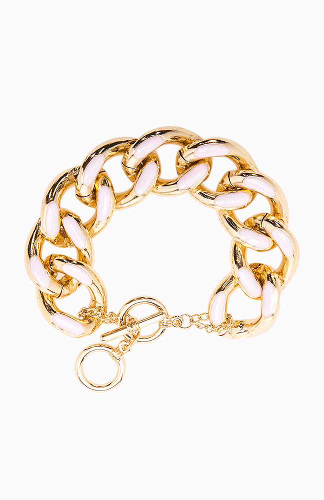 Frosted Chain Link Bracelet in Pink | DAILYLOOK