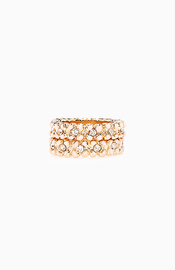 Stacked Daisy Ring Set Slide 1