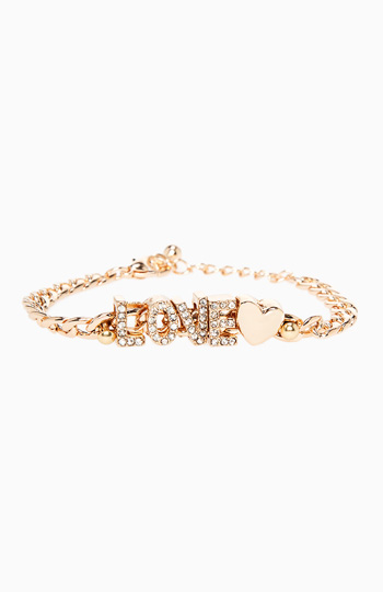 Crystal Love Chain Bracelet Slide 1