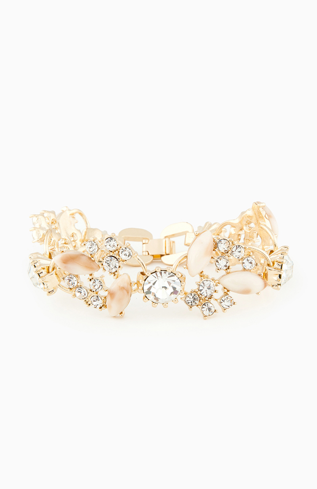 Stone and Diamond Bracelet in Ivory | DAILYLOOK