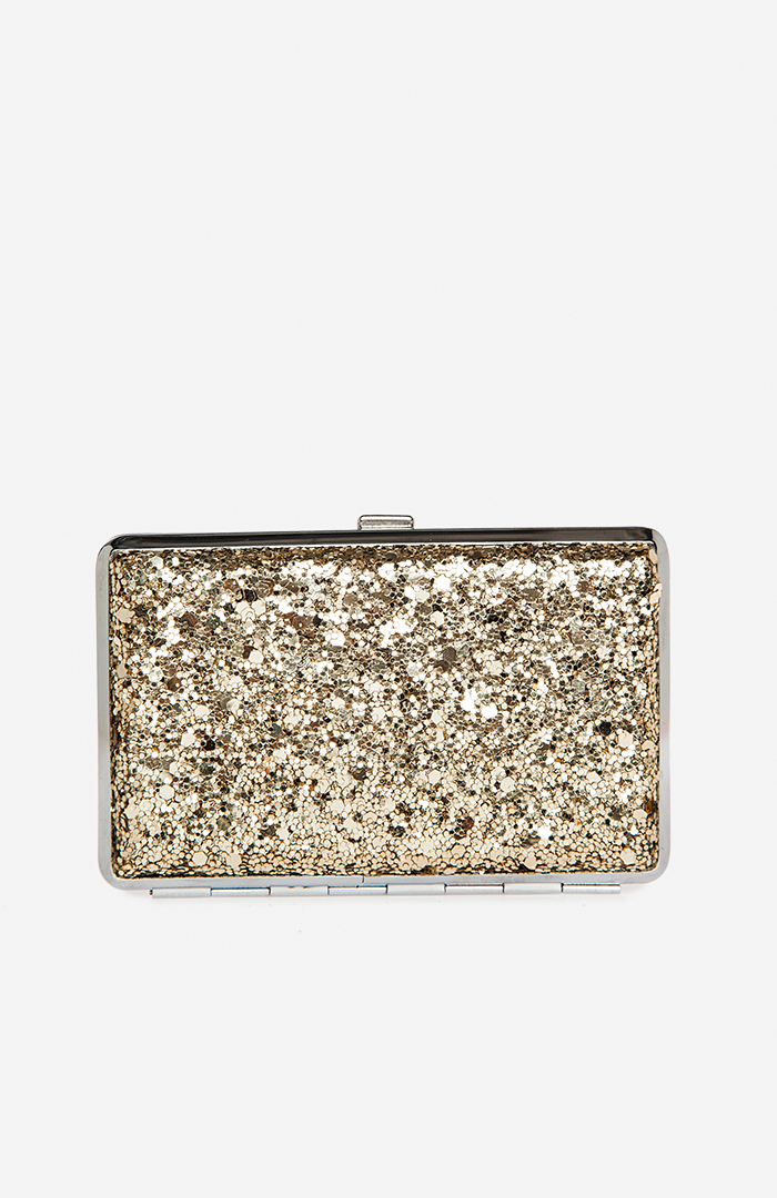 Embellished Card Case in Gold | DAILYLOOK