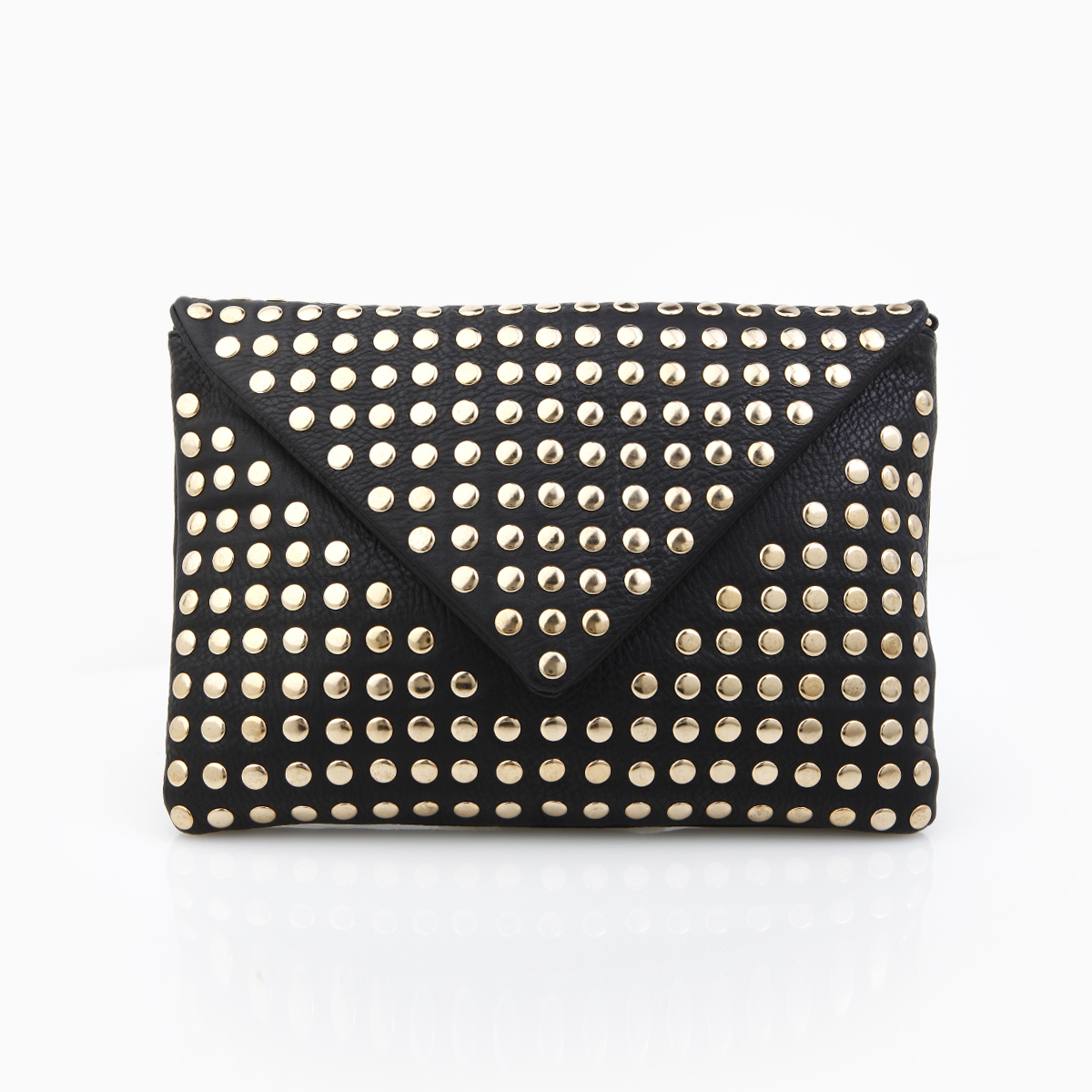 Connect The Dots Studded Envelope Clutch in Black | DAILYLOOK