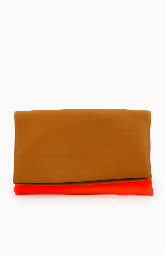 neon orange clutch