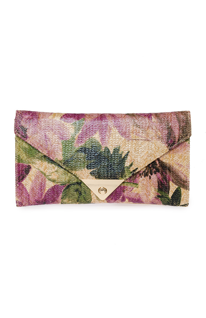 Tropical Straw Clutch in Floral Multi | DAILYLOOK