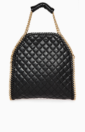 quilted chain tote bag