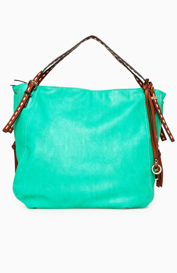 Vibrant Stitched Handle Hobo Bag Slide 1