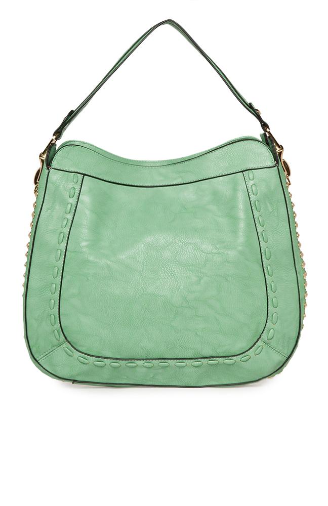 Studded Side Hobo Bag in Mint | DAILYLOOK