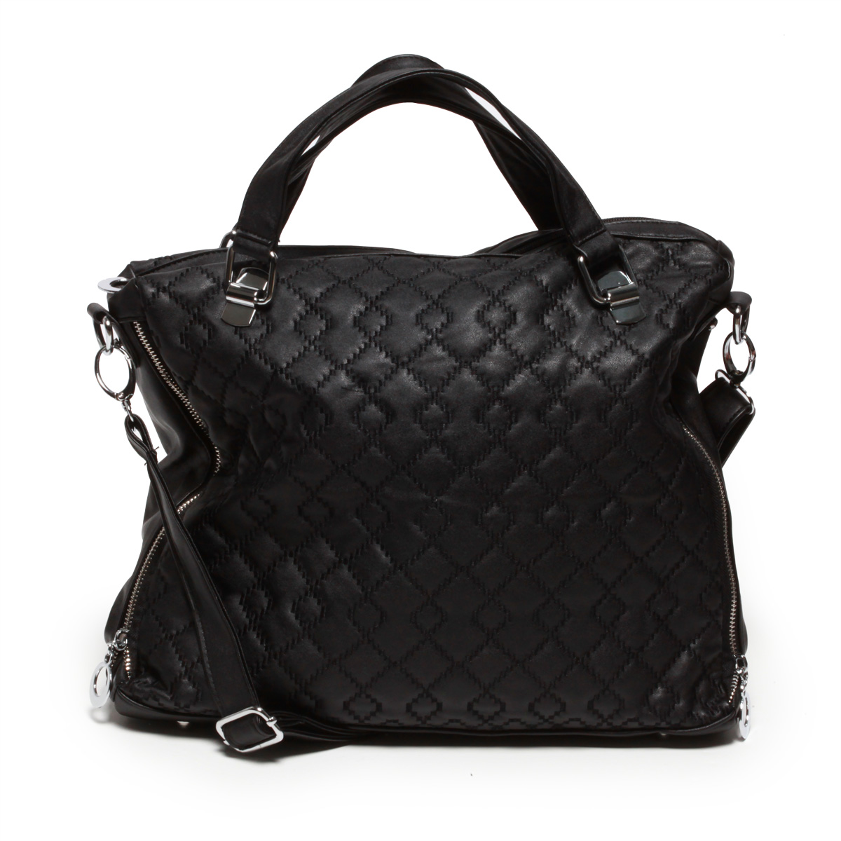 new look black quilted bag