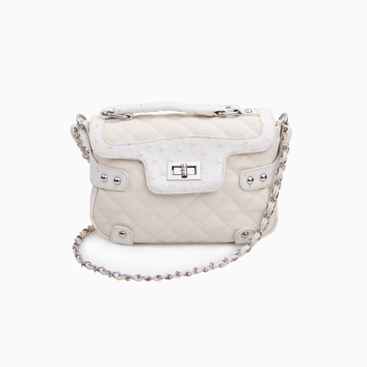 Ivory Quilted Bag in Ivory | DAILYLOOK