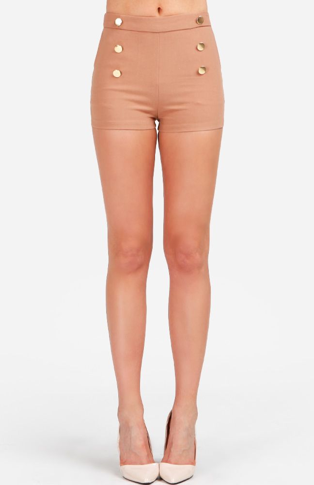 High Waist Sailor Shorts In Taupe Dailylook 8354