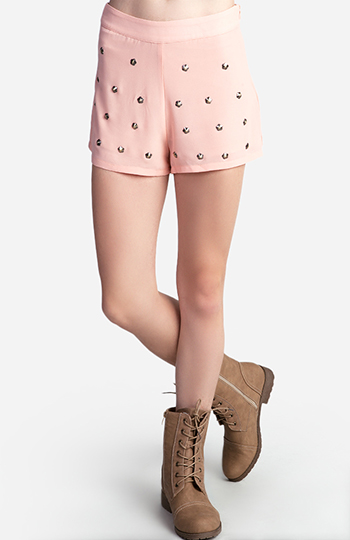 Flower Studded Shorts Slide 1