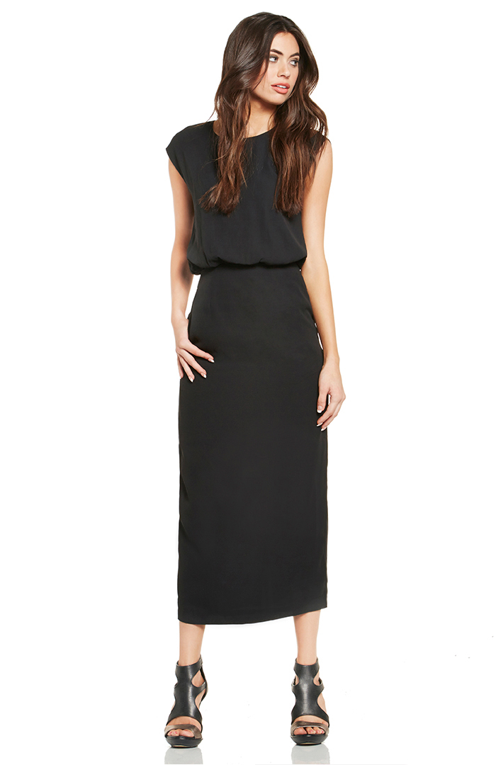 Blaque Label Keyhole Midi Dress in Black | DAILYLOOK