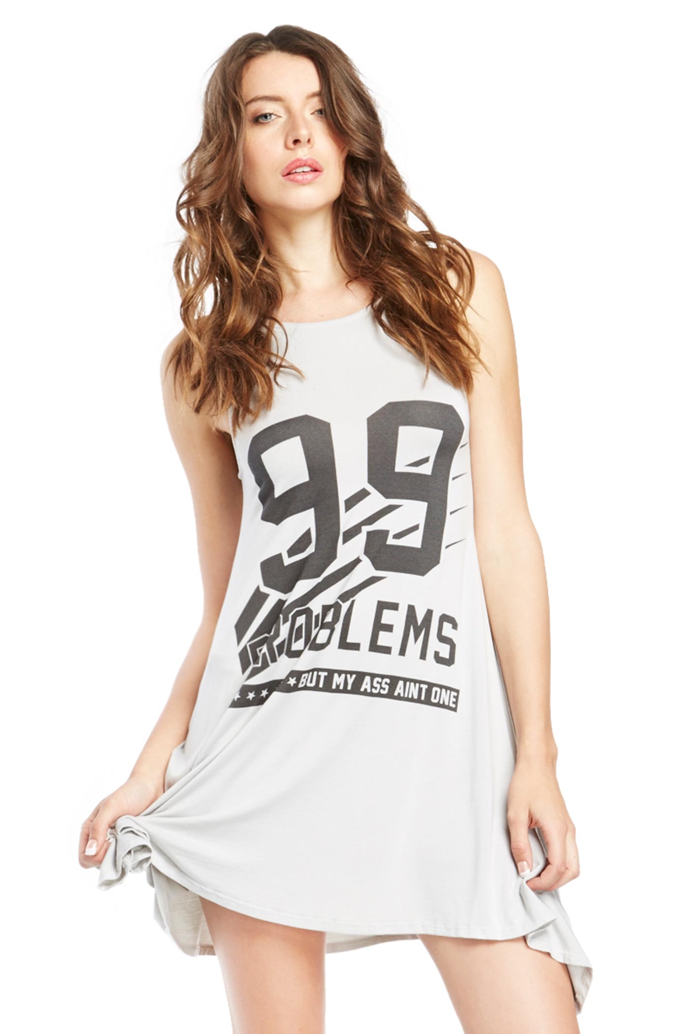 Dailylook The Laundry Room 99 Problems Tank Dress In Grey