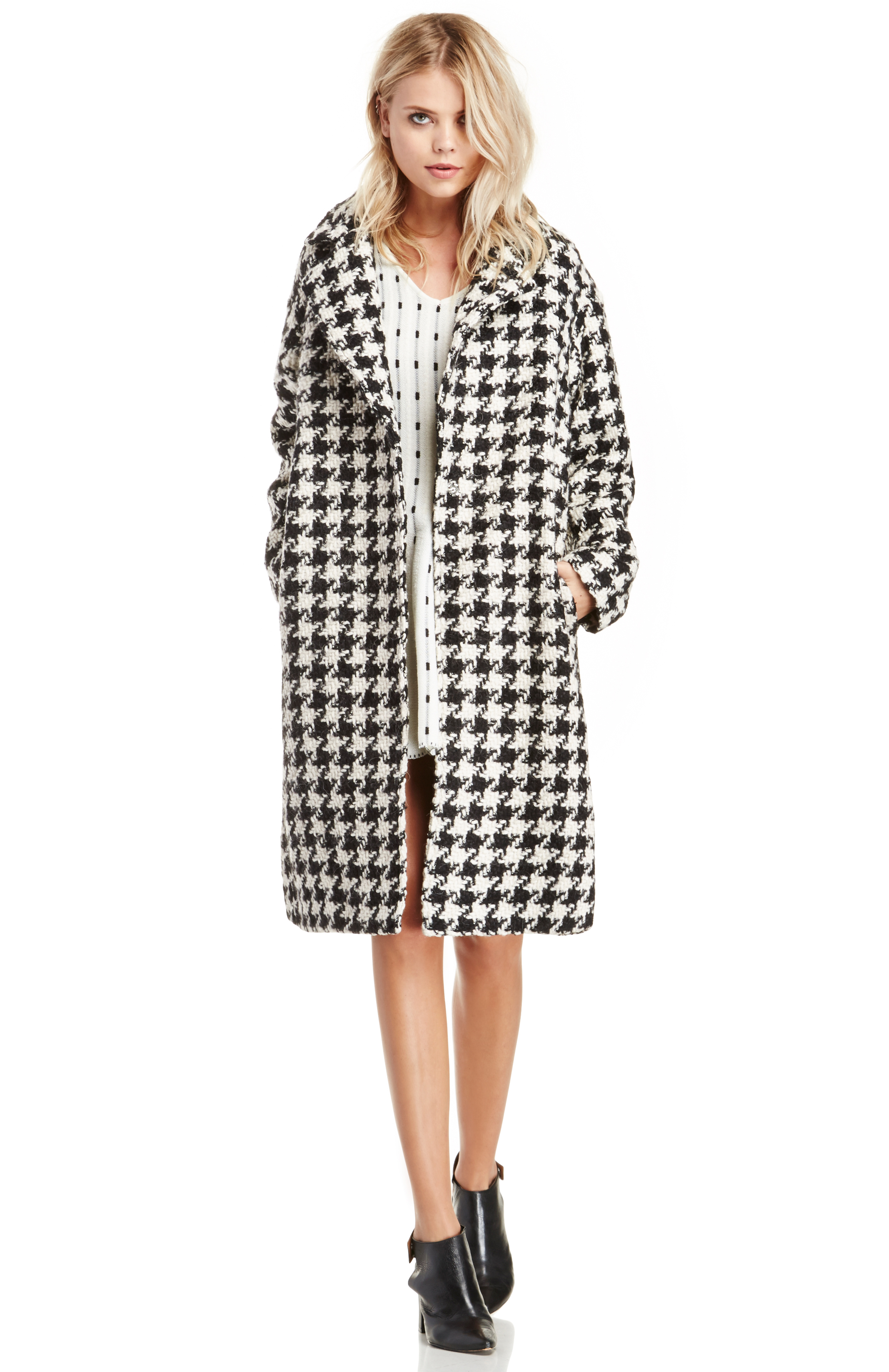 Check Coat Womens Black And White at Janice Curry blog