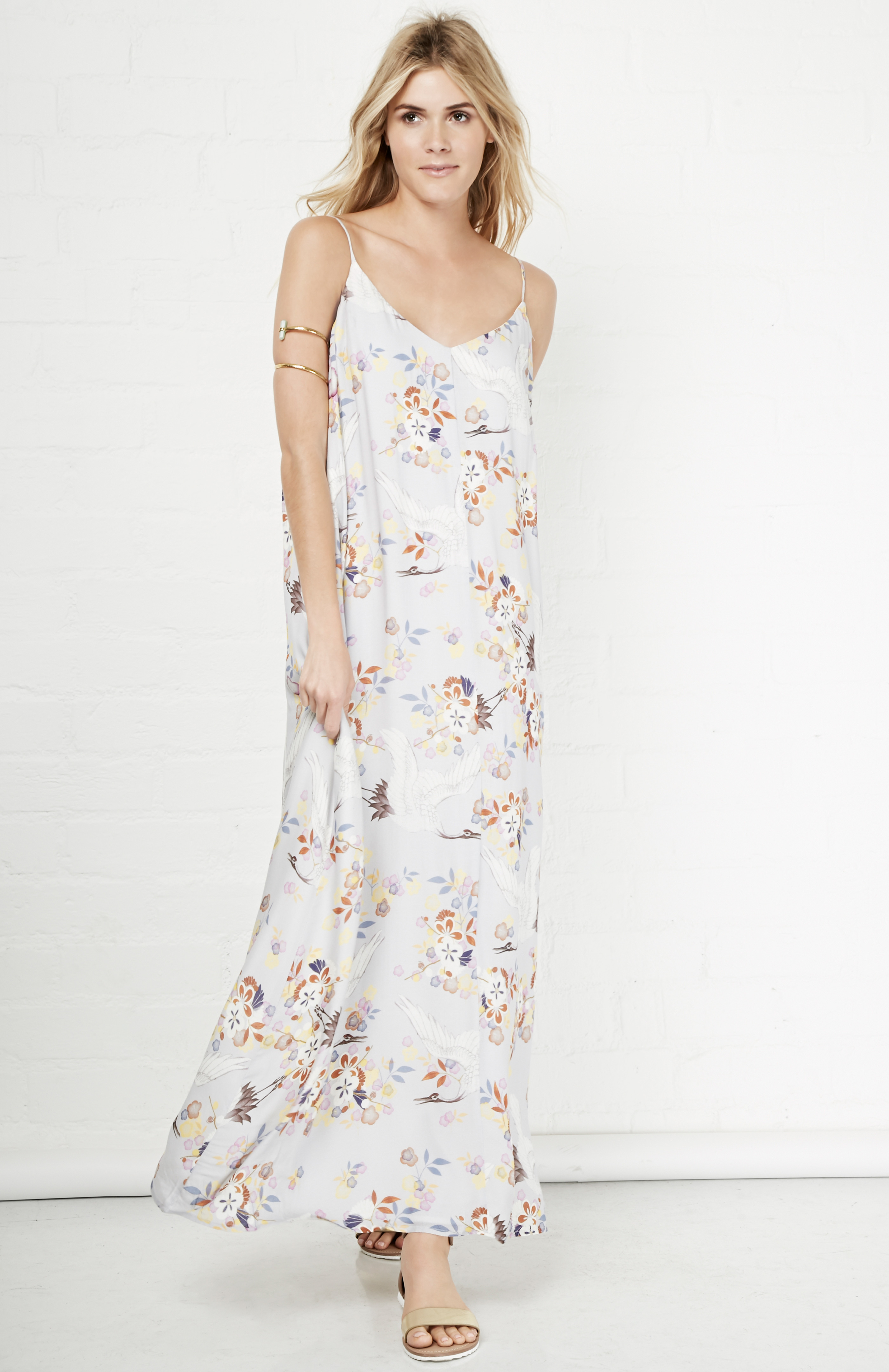 Somedays Lovin Yakuza Print Maxi Dress in Floral Multi | DAILYLOOK