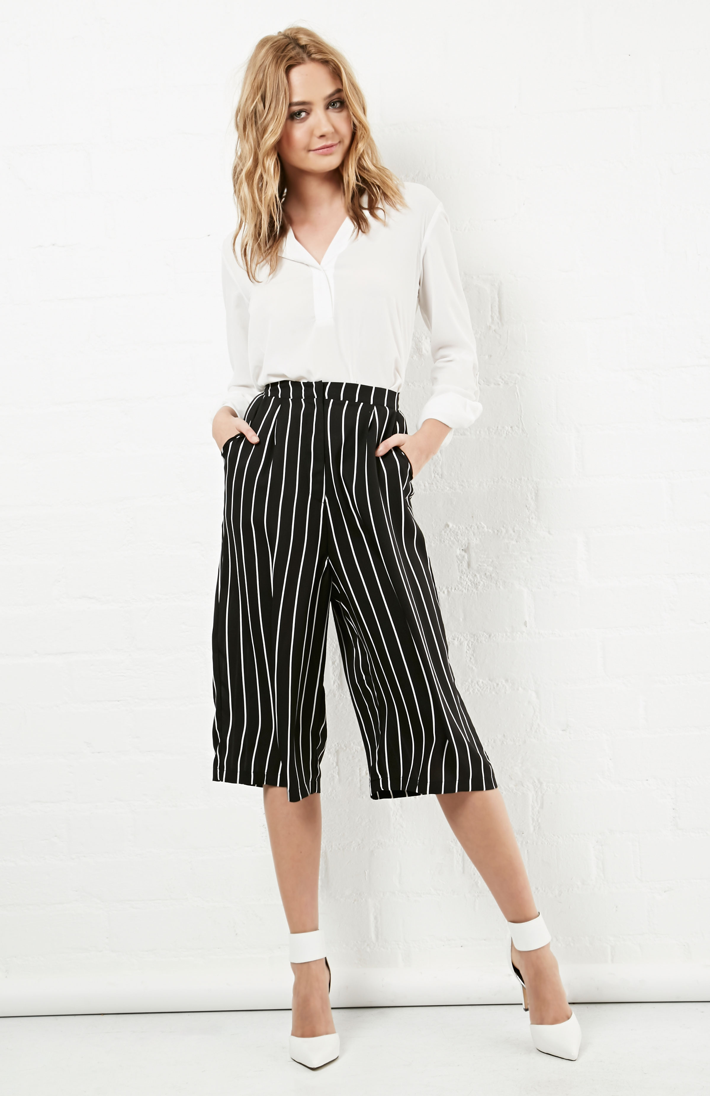 culottes striped pants