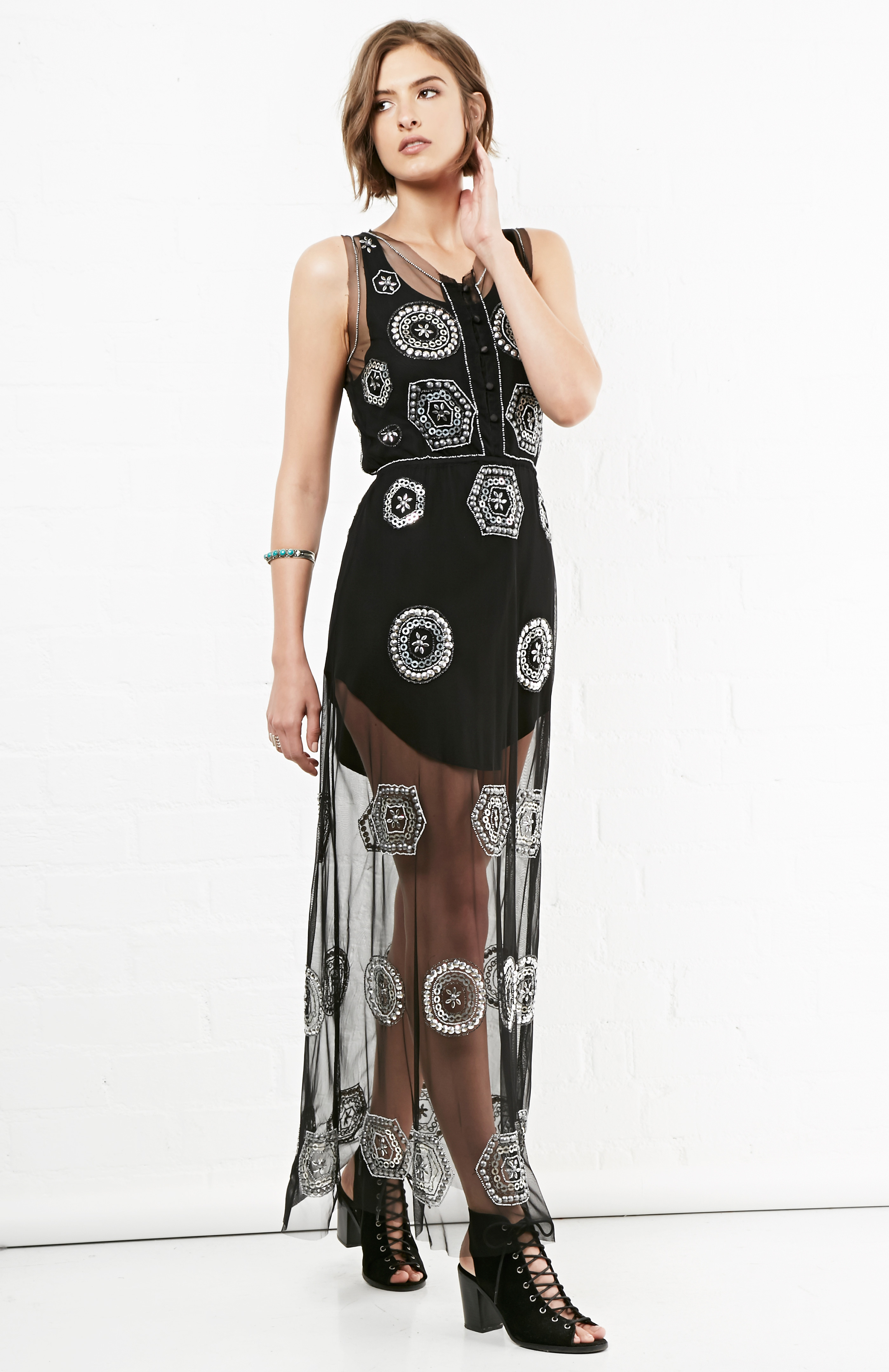 RAGA Heavy Metal Maxi Dress in Black | DAILYLOOK