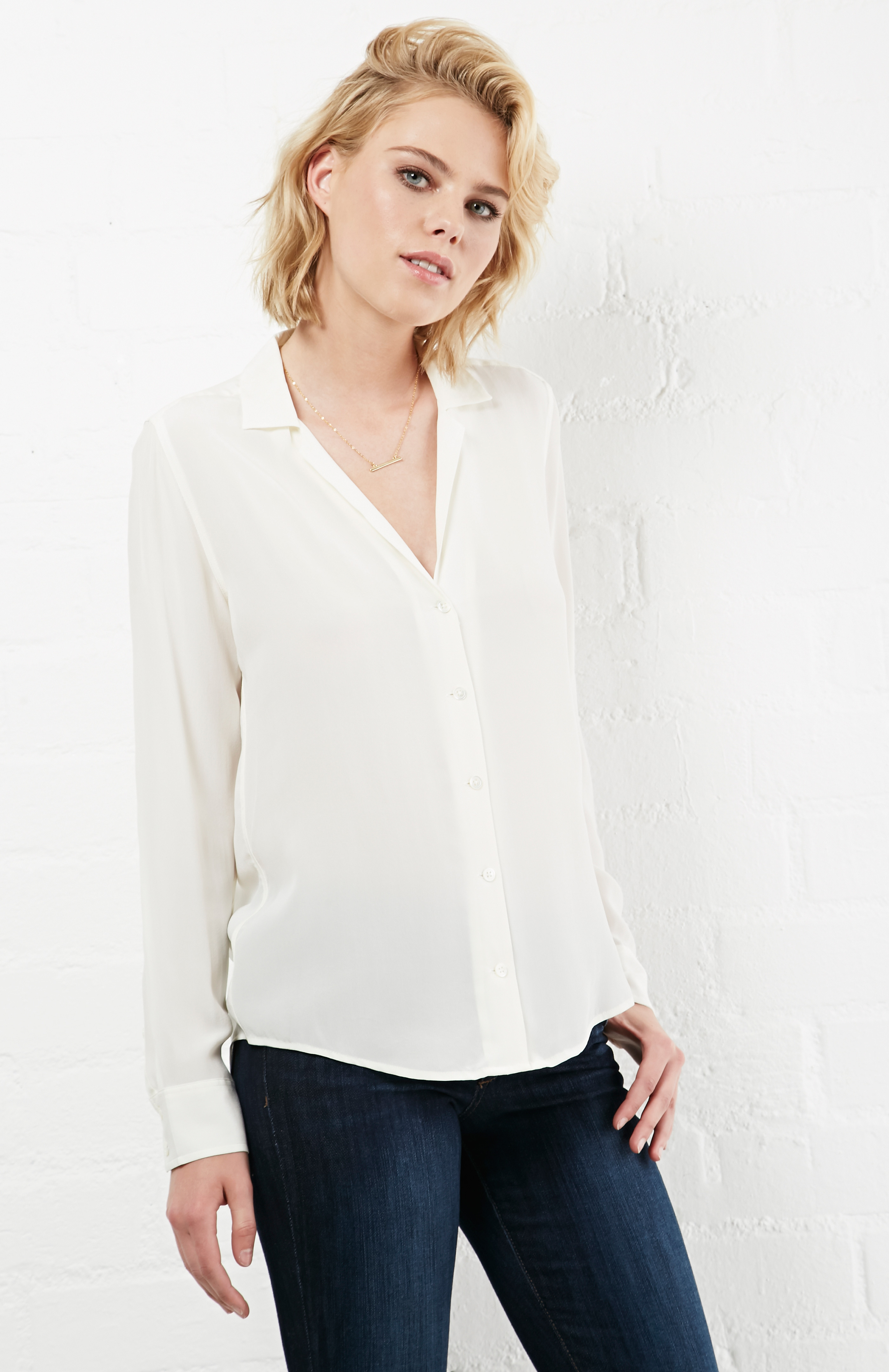 EQUIPMENT Adalyn Silk Shirt in Ivory | DAILYLOOK