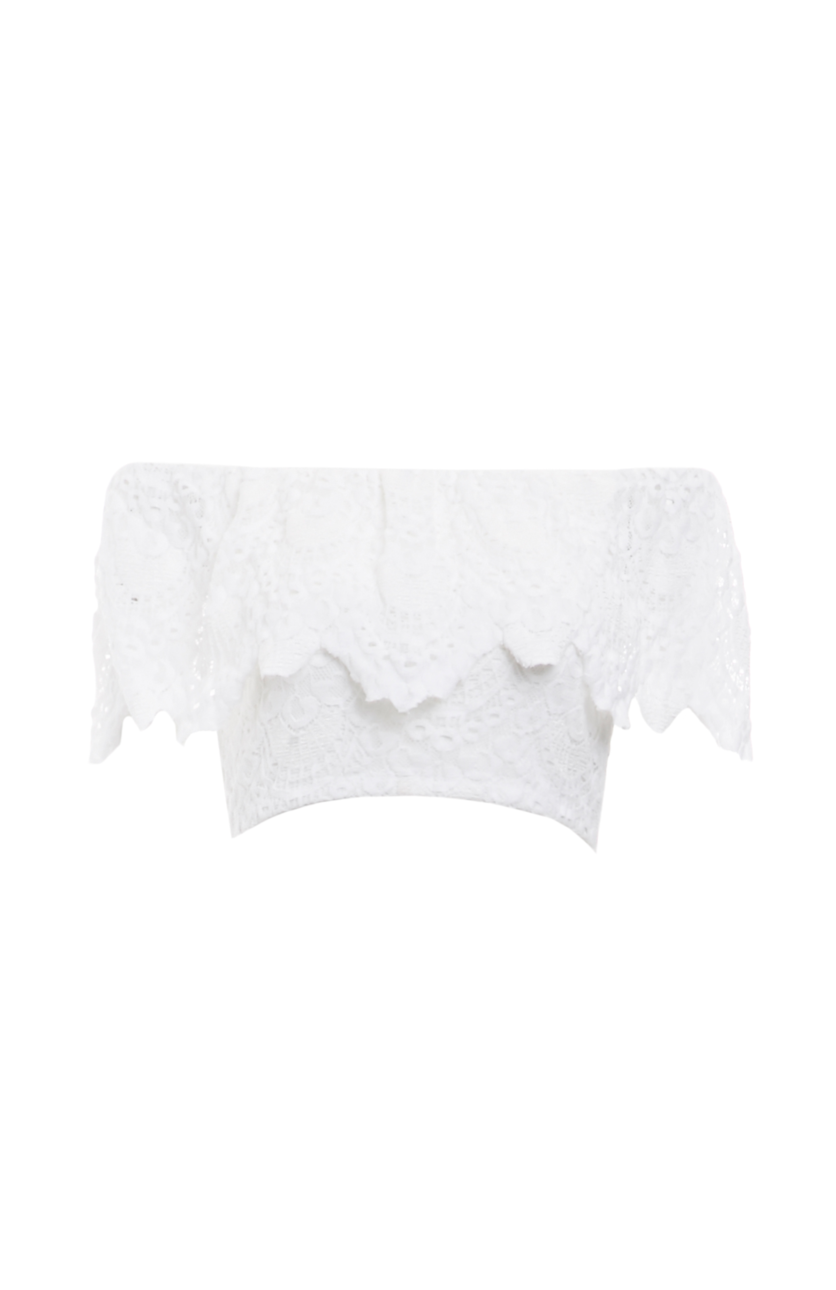 Nightcap Spanish Lace Crop Top in White | DAILYLOOK