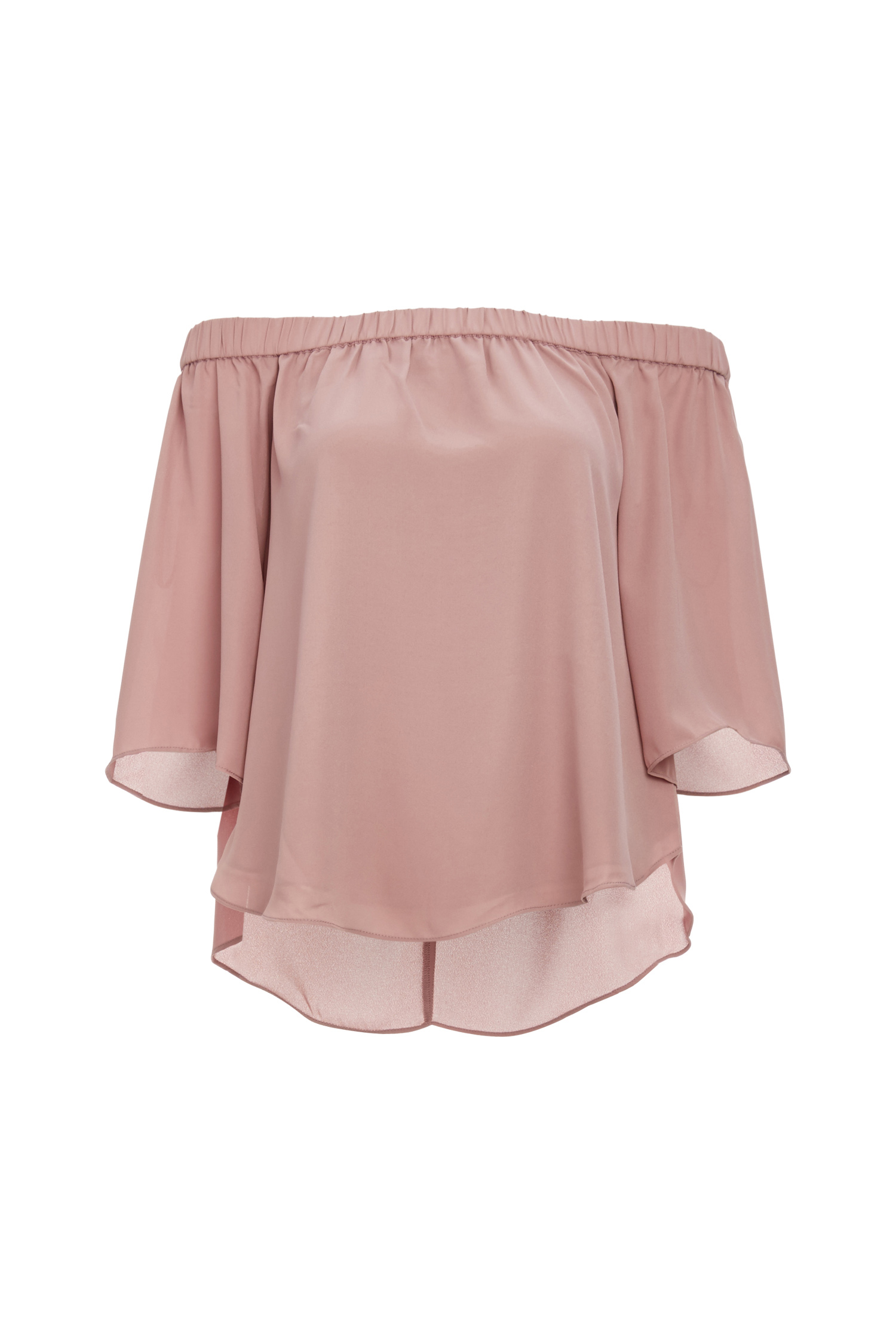 Hana Off Shoulder Tie Back Top in Dusty Pink M | DAILYLOOK