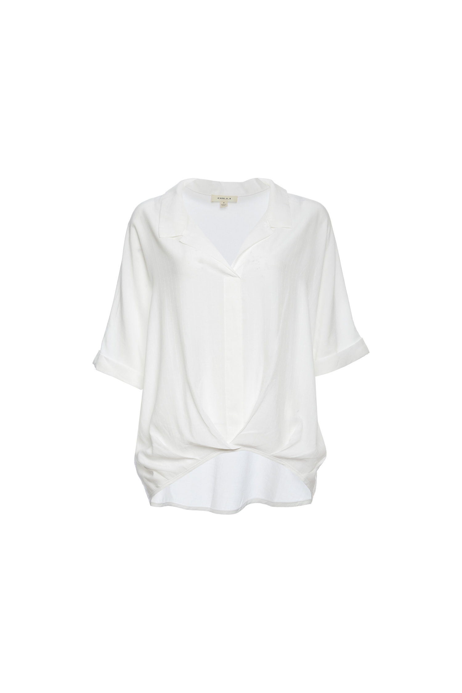 V-Neck Front Pleat Top in White S - L | DAILYLOOK
