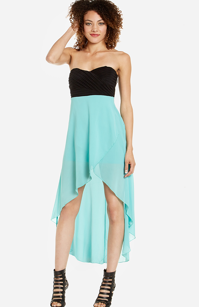 High/Low Sweetheart Dress in Mint | DAILYLOOK