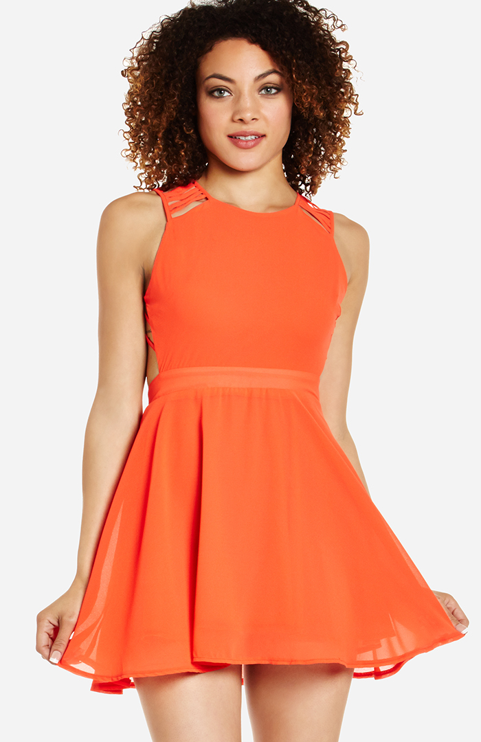 caged-fit-and-flare-dress-in-orange-dailylook