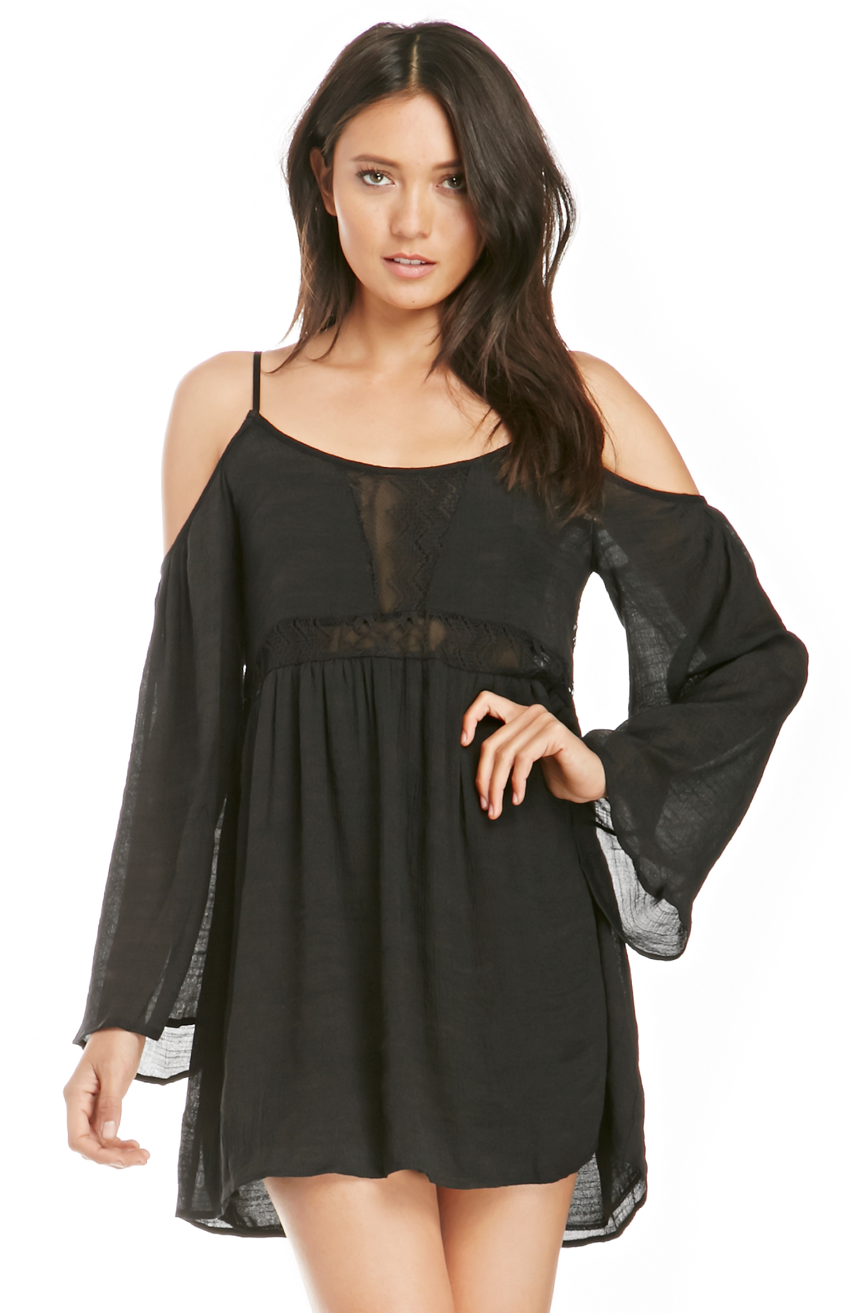 Gauzy Boho Dress in Black | DAILYLOOK