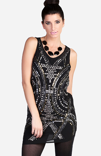 Glitzy Beaded Flapper Dress Slide 1