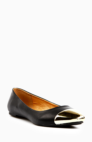 Cap Toe Flats Slide 1