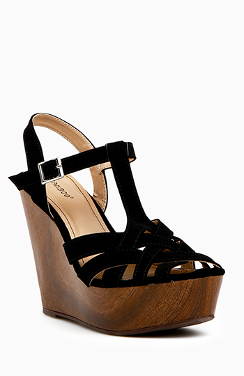 Wooden Wedge Sandals Slide 1