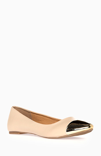 Cap Toe Flats Slide 1