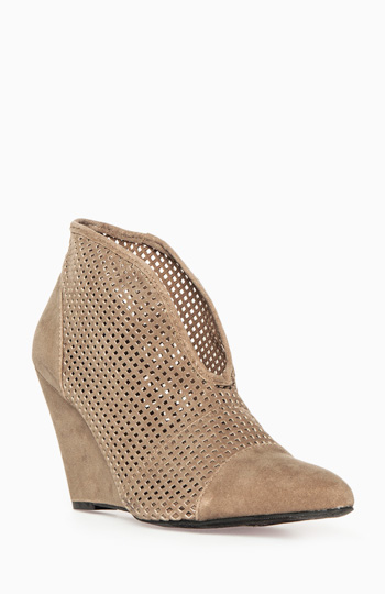 Perforated Wedge Booties Slide 1